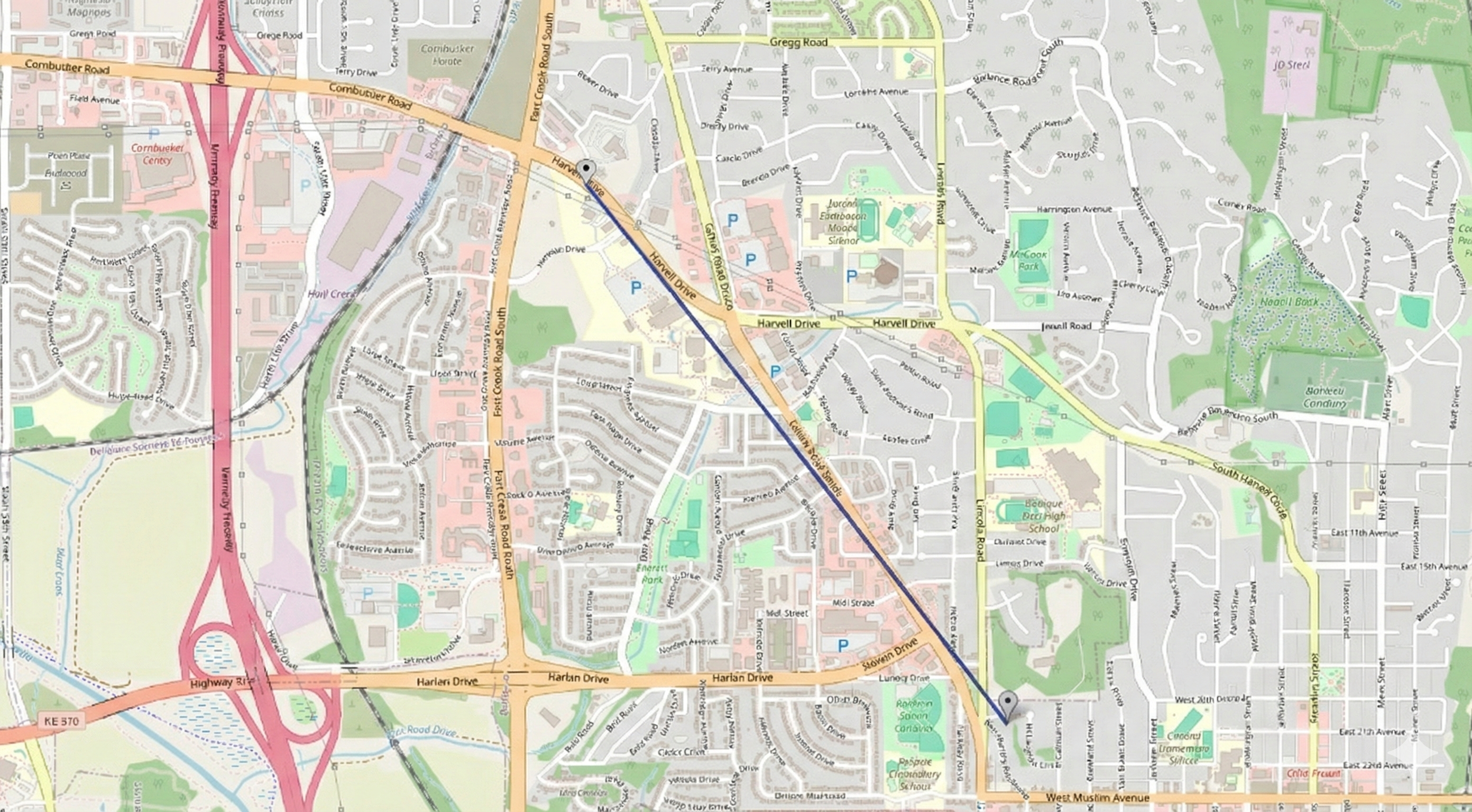 Map showing McIntosh Family Dental location to Today's Dental Bellevue - just down the street